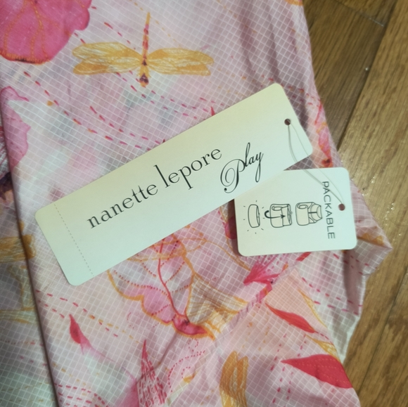 NWT Nanette Lepore Play wind suit zip up rain jacket, women's 2X, floral pink - Picture 5 of 11